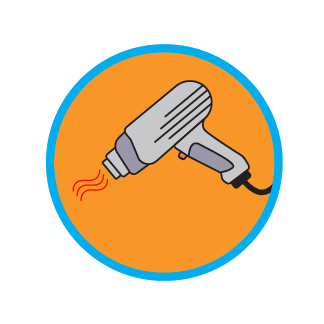 Safety Symbol for Heat Gun Use